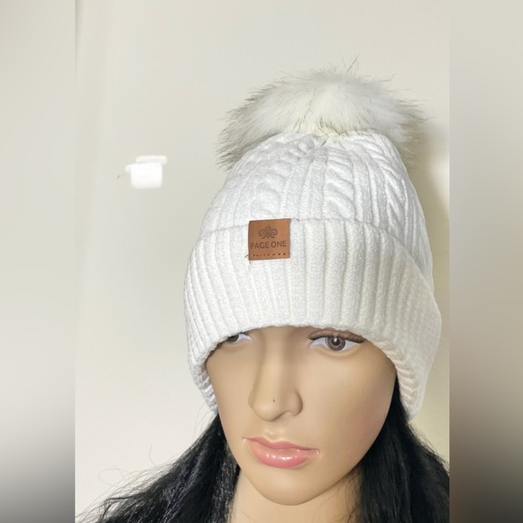 Page One Accessories - PAGE ONE Women Winter Pom Pom Beanie Hats Warm Fleece Lined,Chunky Trendy Cute